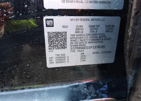 2023 GMC Sierra 1500 2Wd Standard Box Pro из США, поврежденный, VIN 1GTRHAED1PZ279725